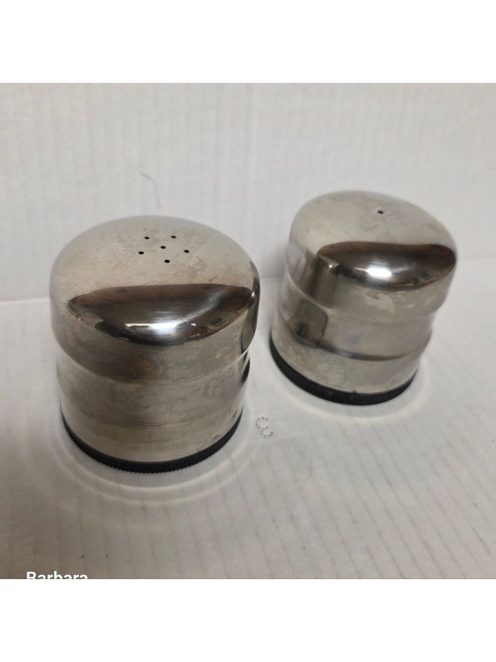 Vintage Stainless Steel Barrel Shaker Set